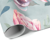 Waterverf naadloos patroon van pony en blosom fl cadeaupapier (Rol Hoek)