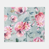 Waterverf naadloos patroon van pony en blosom fl fleece deken (Voorkant (Horizontaal))