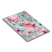 Waterverf naadloos patroon van pony en blosom fl notitieboek (Rechterzijde)