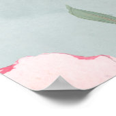 Waterverf naadloos patroon van pony en blosom fl poster (Hoek)