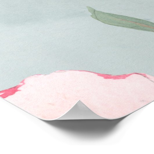 Waterverf naadloos patroon van pony en blosom fl poster (Hoek)