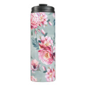 Waterverf naadloos patroon van pony en blosom fl thermosbeker (Voorkant)