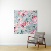 Waterverf naadloos patroon van pony en blosom fl wandkleed (In Situ (horizontaal))