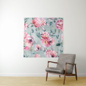 Waterverf naadloos patroon van pony en blosom fl wandkleed (In situ)