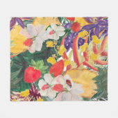 Waterverf naadloos tropisch patroon met exotische  fleece deken (Voorkant (Horizontaal))