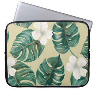 Waterverf naadloos tropisch patroon met exotische  laptop sleeve
