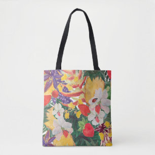 waterverf naadloos tropisch patroon met exotische  tote bag
