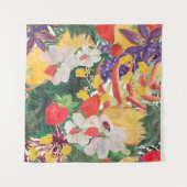 Waterverf naadloos tropisch patroon met exotische  wandkleed (Voorkant (horizontaal))