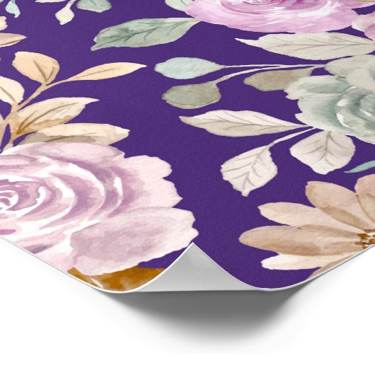 Waterverf naadloze bloemen poster (Hoek)