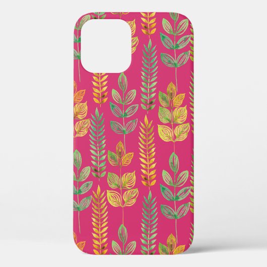 waterverf naadloze florale achtergrondtekst Case-Mate iPhone case (Achterkant)