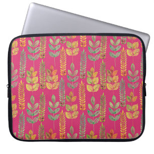 waterverf naadloze florale achtergrondtekst laptop sleeve