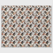  Waterverf Naadloze Paardenschilderij Cadeaupapier (Vlak)