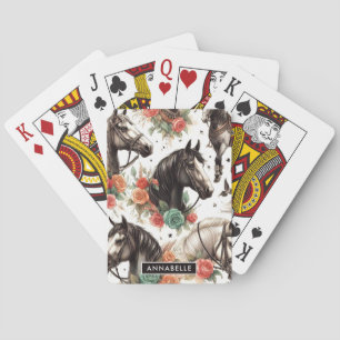 Waterverf Naadloze Paardenschilderij Pokerkaarten