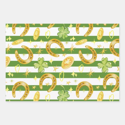Waterverf Naadloze Patroon Schattigee St Patricks Inpakpapier Vel (Voorkant 3)