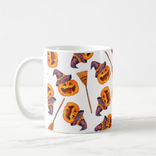 Waterverf naadloze patroongelukkige halloween vaka koffiemok