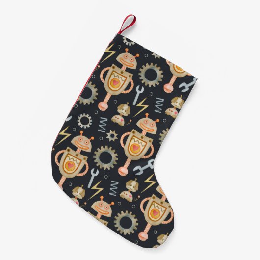 Waterverf naadloze robots kleine kerstsok (Voorkant (Hangend))