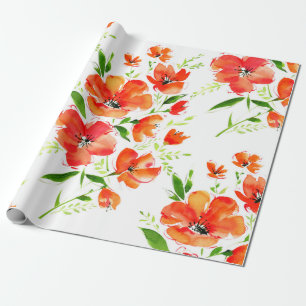 Waterverf naadloze sinaasappel paprika's cadeaupapier