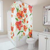 Waterverf naadloze sinaasappel paprika's douchegordijn (In situ)