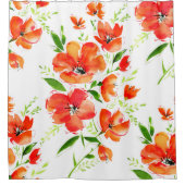 Waterverf naadloze sinaasappel paprika's douchegordijn (Voorkant)