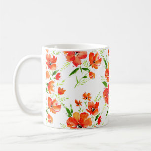 Waterverf naadloze sinaasappel paprika's koffiemok