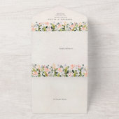 Waterverf Naadloze Wild Flower Bruiloft All In One Uitnodiging (Buitenkant)