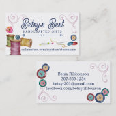 Waterverf naaigarens naadloos visitekaartje (Voorkant / Achterkant)