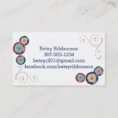 Waterverf naaigarens naadloos visitekaartje (Achterkant)