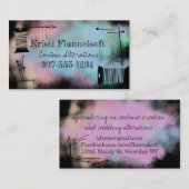 Waterverf naaigarnoppen naadloze quilter visitekaartje (Voorkant / Achterkant)