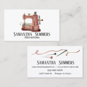 Waterverf Naaimachine Aanpassingen Kleermaker Visitekaartje (Voorkant / Achterkant)