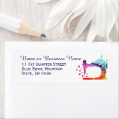 Waterverf naaimachine etiket (Insitu)