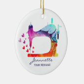 Waterverf naaimachine keramisch ornament (Rechts)