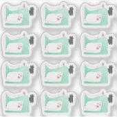 Waterverf Naaimachine Shabby Chic Page Planner Sticker (Voorkant)