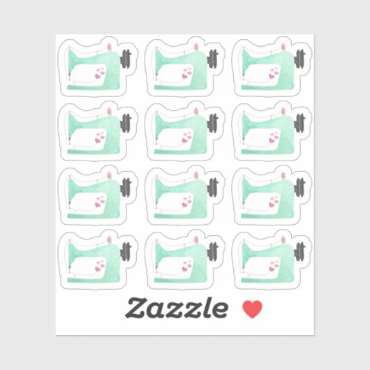 Waterverf Naaimachine Shabby Chic Page Planner Sticker (Vel)