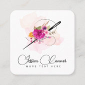 Waterverf Naald Bloemen visitekaartje (Voorkant)