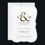 Waterverf naaldbladeren save the date<br><div class="desc">Waterverf foliage ampersand slaat de datum op.</div>