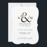 Waterverf naaldbladeren save the date<br><div class="desc">Waterverf foliage ampersand slaat de datum op.</div>