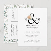 Waterverf naaldhout en sla de datum op briefkaart (Voorkant / Achterkant)