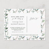 Waterverf naaldhout en sla de datum op briefkaart (Achterkant)