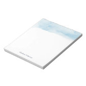 Waterverf naam blauw ombre script minimalist notitieblok (Linkerzijde)