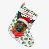 Waterverf naam Duitse herder Grote Kerstsok (Voorkant (Hangend))