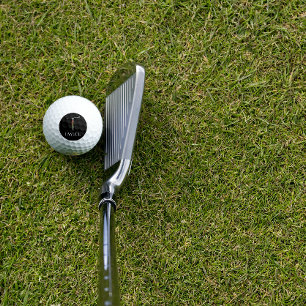 Waterverf naam letter T blauw Verblijf thuis moede Golfballen