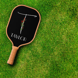 Waterverf naam letter T blauw Verblijf thuis moede Pickleball Paddle