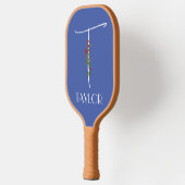 Waterverf naam letter T blauw Verblijf thuis moede Pickleball Paddle (Links)