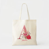 Waterverf Naam Roos Gold Alphabet B aanpassen Tote Bag (Voorkant)