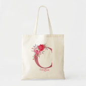 Waterverf Naam Roos Gold Alphabet C aanpassen Tote Bag (Voorkant)