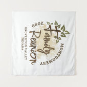 Waterverf Naam stamboomstructuur voor reüniescript Wandkleed (Voorkant (horizontaal))