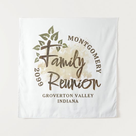 Waterverf Naam stamboomstructuur voor reüniescript Wandkleed (Voorkant)