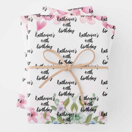 Waterverf,  naam van het verjaardagstuscript inpakpapier vel (In situ)