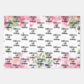 Waterverf,  naam van het verjaardagstuscript inpakpapier vel (Voorkant)