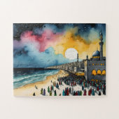 Waterverf nacht in de Gazastrook Legpuzzel (Horizontaal)